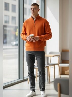 Men’s W. H. BELK Sportswear half zip cashmere sweater XL NWOT